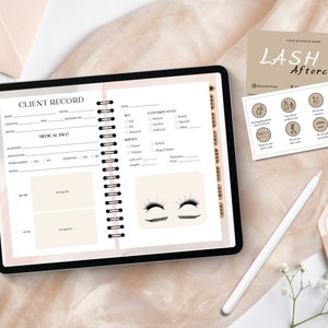 Digitaal wimperklantrecordboek HYPERLINK, Goodnotes, Notability, Wimperverlengingsformulieren, Wimperklantinformatie, Lash Nazorgkaart
