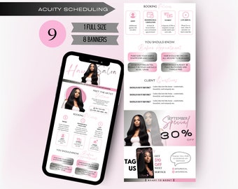 Roze Acuity Scheduling template Haarstylist, Acuity Template Haarstylist, Acuity Site, Haarstylist Website Template, Haarstylist Branding
