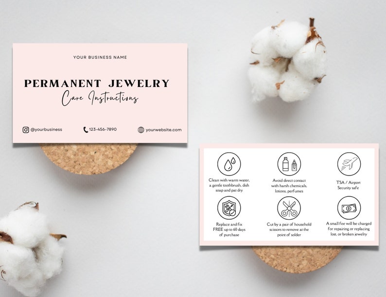 Permanent Jewelry Care card,Permanent Bracelet Card,Waiver Form,Consent Form,permanent jewellery,jewelry client forms,permanent necklace,warranty card,cartier bracelet,chain jewelry,linked permanent,jewelry charm,forever jewelry