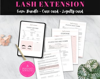 Wimperverlengingsformulieren Toestemmingsformulier voor wimpers Wimpernazorgkaarten Voorbereiding wimperafspraak Klantrecordboek Schoonheidsspecialisteformulieren Wimper