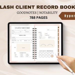 HYPERLINK Digital fransklientloggbok Goodnotes | Notability, ögonfransklientloggbok, information om ögonfransklienter