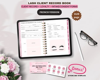 FRANSE HYPERLINK Digital Lash Client Record Book Goodnotes | Notability Wimperverlengingsformulieren Wimperklantinformatie Wimpernazorg