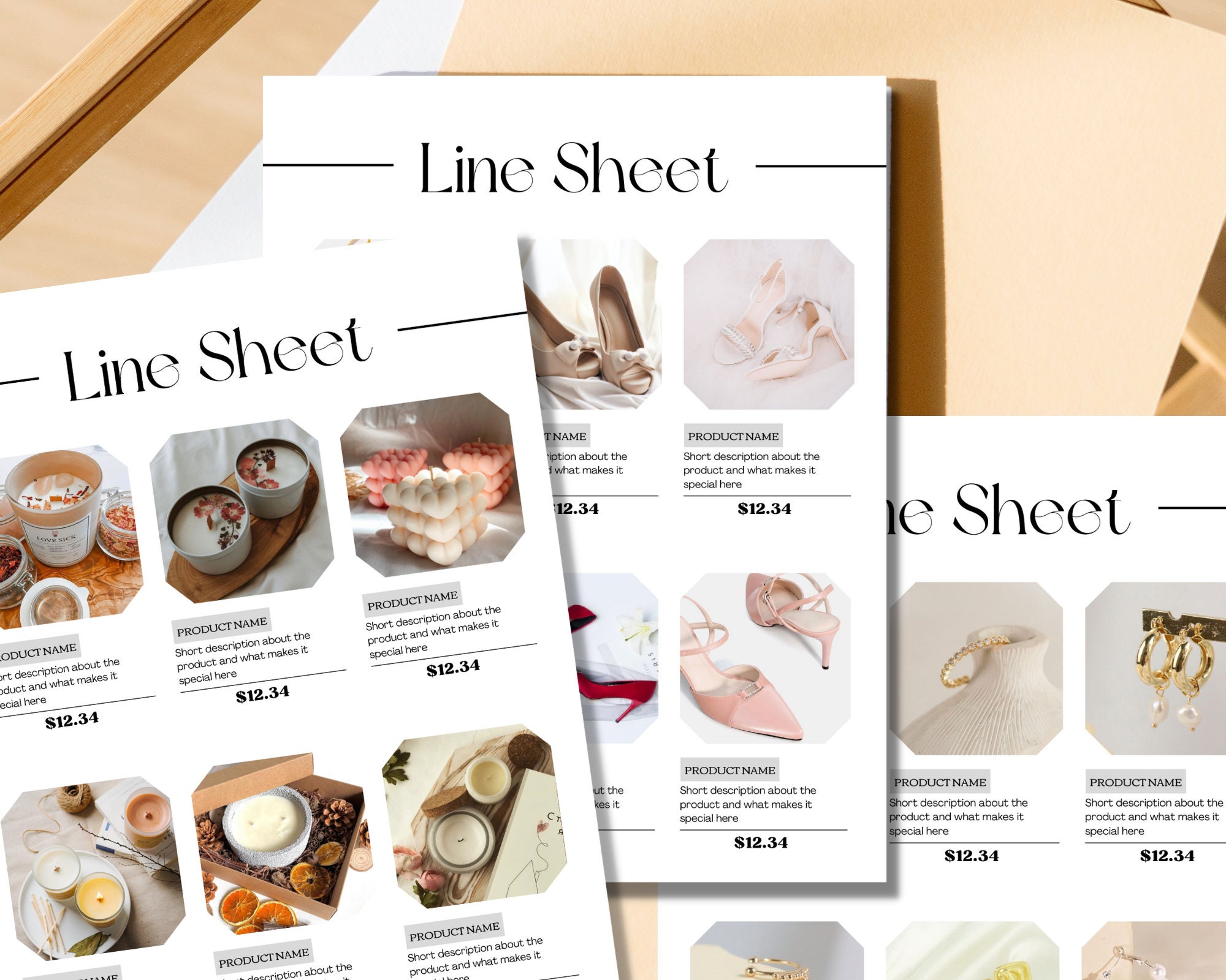 Product Catalogue Line Sheet Template for Wholesale and Small Business Product Catalogue Line Sheet Template for Wholesale and Small Business