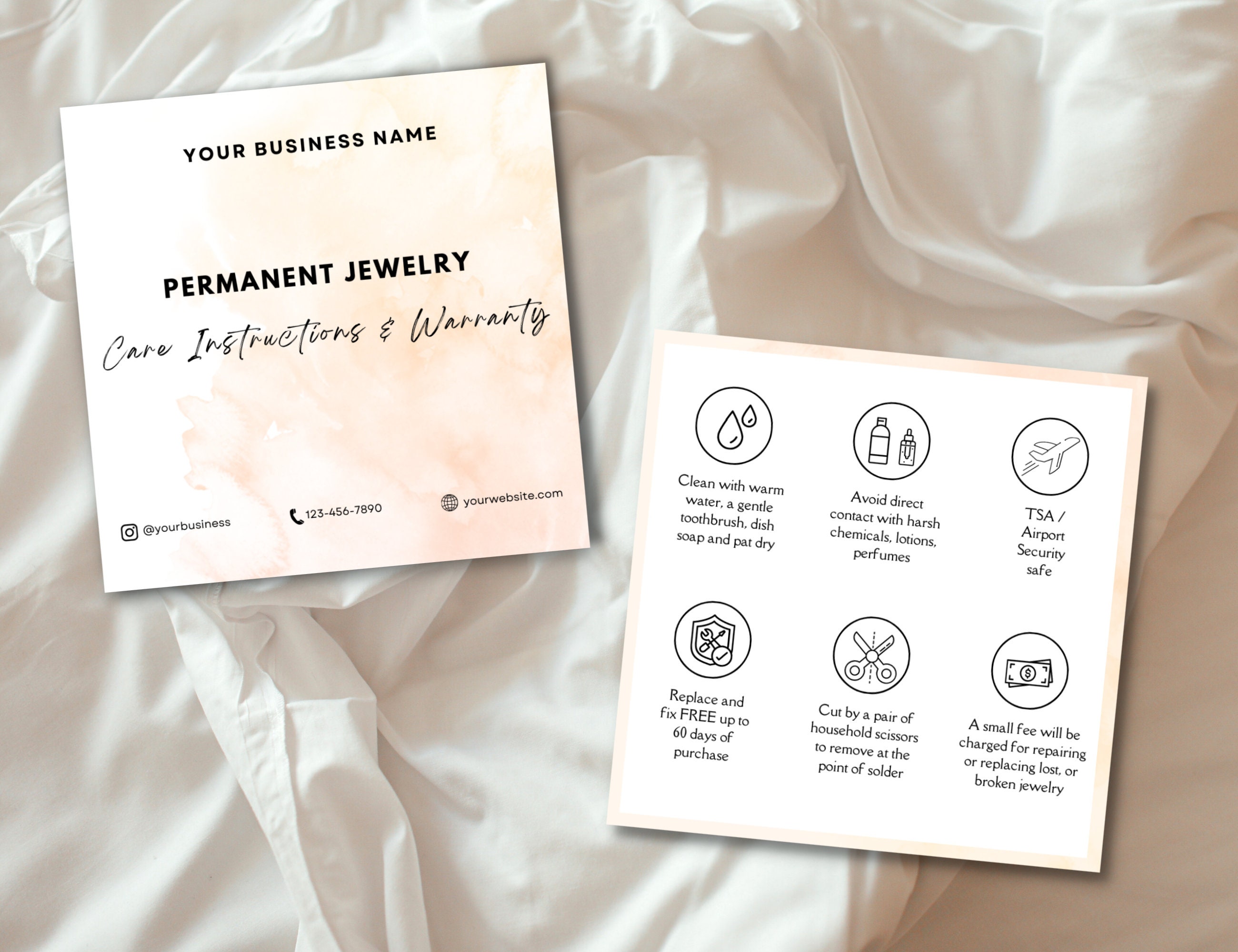 Pink Permanent Jewelry Care Card Template, DIY Permanent Jewelry Warranty  Card, Modern Permanent Jewelry Starter Kit, Permanent Jewelry Tool -   Canada