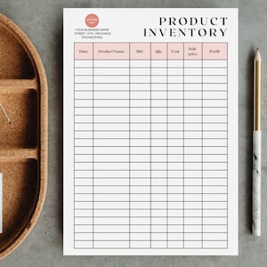 Editable Inventory Management Form, Small Business Inventory Tracker, Inventory List, Product Inventory Template, Inventory Sheet Printable