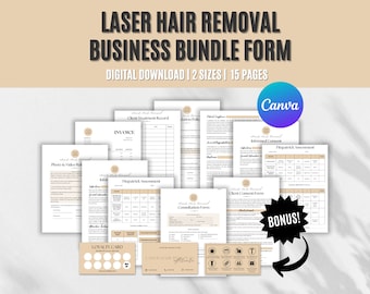 Toestemmingsformulieren voor laserontharing Laserhaar Klantintakeformulier Fitzpatrick Schaal Behandelingsrecord Lasernazorg Formuliersjablonen voor schoonheidsspecialiste