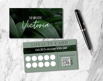 Beauty Loyalty Card Template, Tropical Business Card Template, DIY Marketing Card Template Design, Lash Business Card, Customer Rewards Card