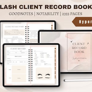 HYPERLINK Registro del cliente delle ciglia digitali Goodnotes/Notability, moduli per l'estensione delle ciglia, informazioni sul cliente delle ciglia, modulo di consenso delle ciglia