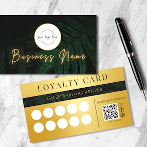 Beauty Loyalty Cards Template,  Gold Business Card Template, DIY Marketing Cards Template Design, Lash Business Card, Customer Rewards Card