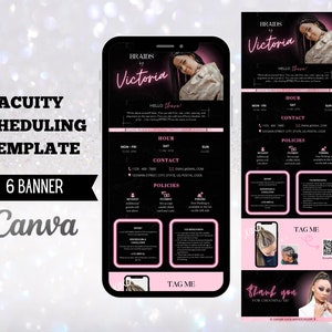 DIY Braids Website Banner Template, Braids Acuity Scheduling Template, Hair Stylist Scheduling Website Banner, Black Pink Acuity Template