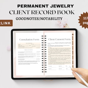 HYPERLINK Digital Permanent Schmuck Kundendaten Buch Goodnotes | Notability, Permanent Schmuck Einverständniserklärung, Permanent Schmuck Geschäft