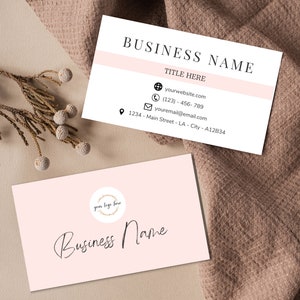 Pink Business Card Template, Modern Business Card Unique, Simple Business Card, Feminine Business Card, Luxury Esthetician Template