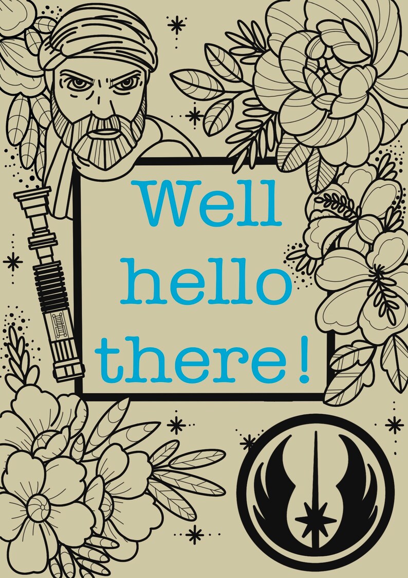 Obi Wan Kenobi/star Wars A4 Art Print Well Hello There. wall Etsy Canada
