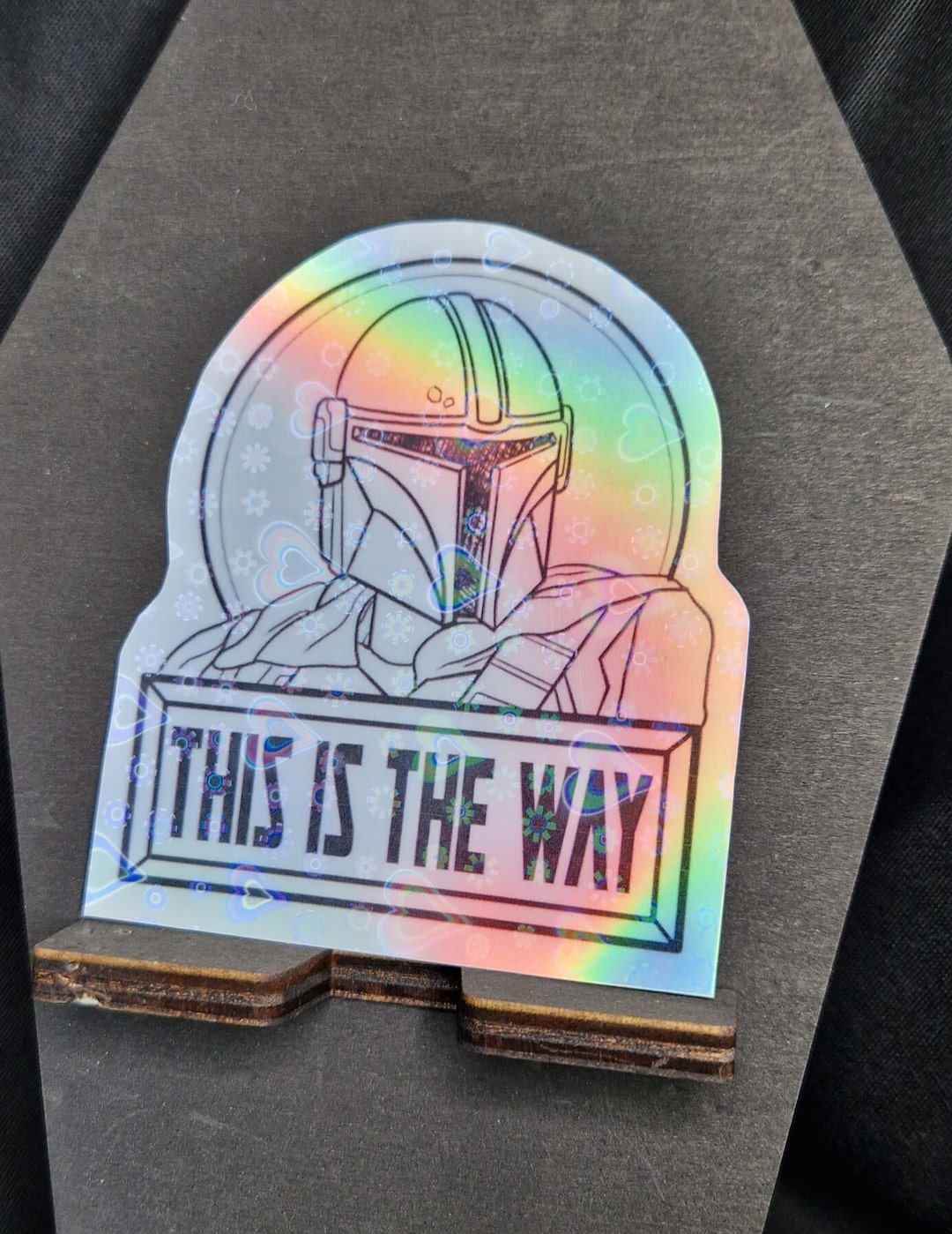 Mandalorian Computer Sticker The Mandalorian, Star Wars. Handmade and Holographic Sticker. Handmade ...