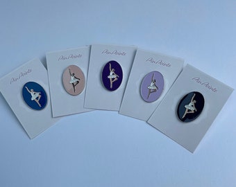 Ballerina pin - beautiful enamel pin badge; ballet pin, dancer pin, ballet gift, dancer gift, PinPointe, collectable,