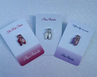 Glitter pointe shoe, PinPointe enamel pin, ballet shoe, ballet gift, dancer gift,