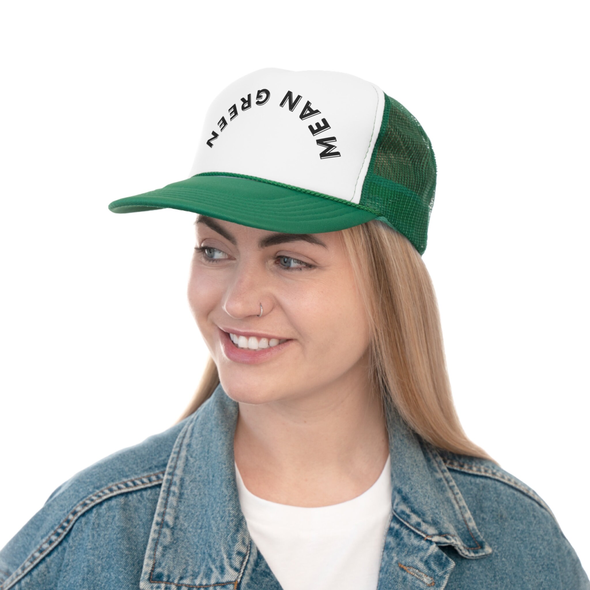 Upside Down Mean Green Trucker Hat Etsy