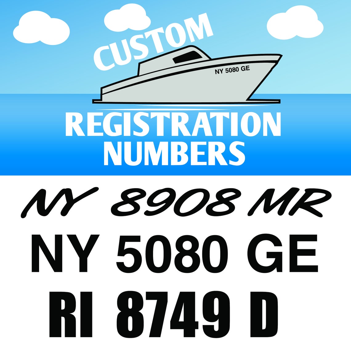 Custom Boat Registration Numbers Etsy