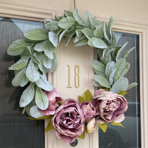 Stunning Artificial Leafy Peony Door Wreath