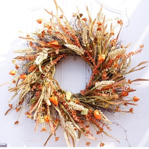 22 Inch XL Autumn Fall Wreath Autumn Wreath Thanksgiving Autumn Decor 2022