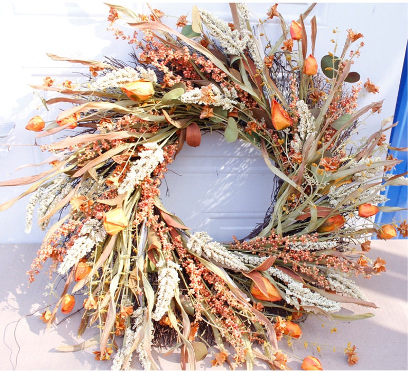 22 Inch XL Autumn Fall Wreath Autumn Wreath Thanksgiving Wreath Fall Wreath image 8