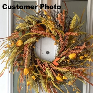 22 Inch XL Autumn Fall Wreath Autumn Wreath Thanksgiving Wreath Fall Wreath image 6