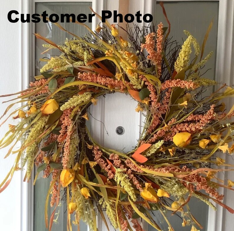 22 Inch XL Autumn Fall Wreath Autumn Wreath Thanksgiving Wreath Fall Wreath image 6