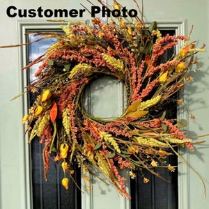 22 Inch XL Autumn Fall Wreath Autumn Wreath Thanksgiving Wreath Fall Wreath image 10