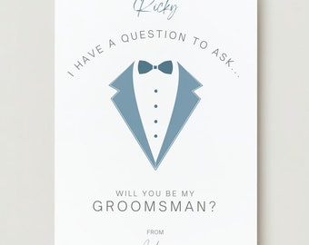 Will you be my Groomsman? | Will you be my Best Man? | Proposal Printable Card Template