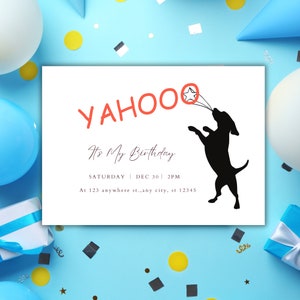 Paw-ty Time Delight, Personalized Digital Dog Birthday Card, Fetch the Fun, Birthday invitation card, digital file, printable file,dog lover
