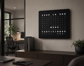 Orologio a Parole Italiano XL – Orologio da Parete LED Moderno | Regalo Personalizzato per Casa o Ufficio