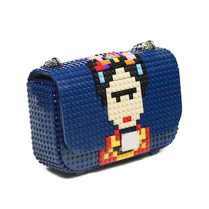 Bolso con solapa S Frida Kahlo - Cambia su dibujo cuando quieras - Bloques tipo Lego de alta calidad - Envío Gratuito