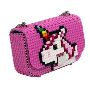 Bolso con solapa S Unicornio - Cambia su dibujo cuando quieras - Bloques tipo Lego de alta calidad - Envío Gratuito