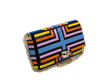 Stripes Pattern Squared Clutch - Endless customizable high quality Lego-style bricks - Free shipping