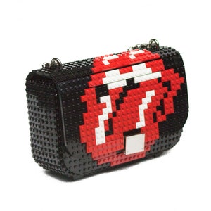 Bolso con solapa S Rolling Stones - Cambia su dibujo cuando quieras - Bloques tipo Lego de alta calidad - Envío Gratuito