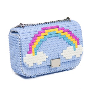 Bolso con solapa S Arcoiris - Cambia su dibujo cuando quieras - Bloques tipo Lego de alta calidad - Envío Gratuito