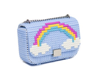 Bolso con solapa S Arcoiris - Cambia su dibujo cuando quieras - Bloques tipo Lego de alta calidad - Envío Gratuito