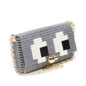 Cartera cuadrada  con dibujo de unos ojos - Cambia su dibujo cuando quieras -  Bloques tipo Lego de alta calidad - Envío Gratuito