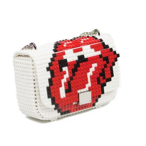 Bolso con solapa S Rolling Stones - Cambia su dibujo cuando quieras - Bloques tipo Lego de alta calidad - Envío Gratuito