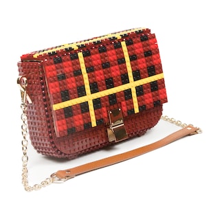 Bolso Clip con dibujo de Estampado Tartán- Cambia su dibujo cuando quieras - Bloques tipo Lego de alta calidad - Envío Gratuito