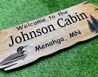 Personalized Family Name Wood Sign: Rustic Cabin Decor