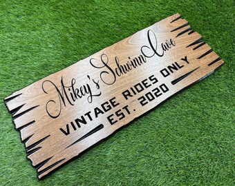 Classic Car Gift Custom Wood, Personalized Vintage Car Collector Sign, Car Enthusiast Gift Live Edge Carved, Car Lover Gift Wood