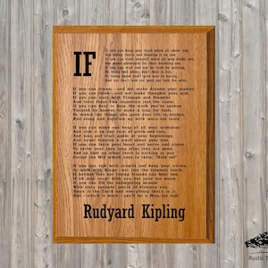 Rudyard Kipling Poem Wood Sign - 'If' - Handcrafted Literary Wall Art