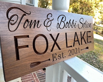 Custom Carved sign, Custom Wood Sign, Cabin Sign, Lakehouse Sign, Lodge Decor, Custom Lake House Signs, Wooden Sign PL-L-W Rustic Timber