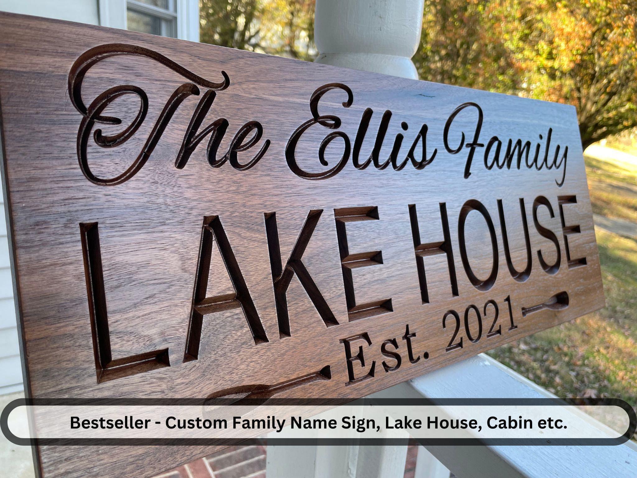 Custom Carved Wood Sign: Lake House, Cabin, Lodge Decor