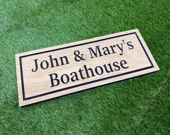 Custom Boathouse Sign, Personalized Boat House Sign, Lake House Dock Sign, Carved Wood Nautical Sign, Boat Owner Gift, Solid Hardwood