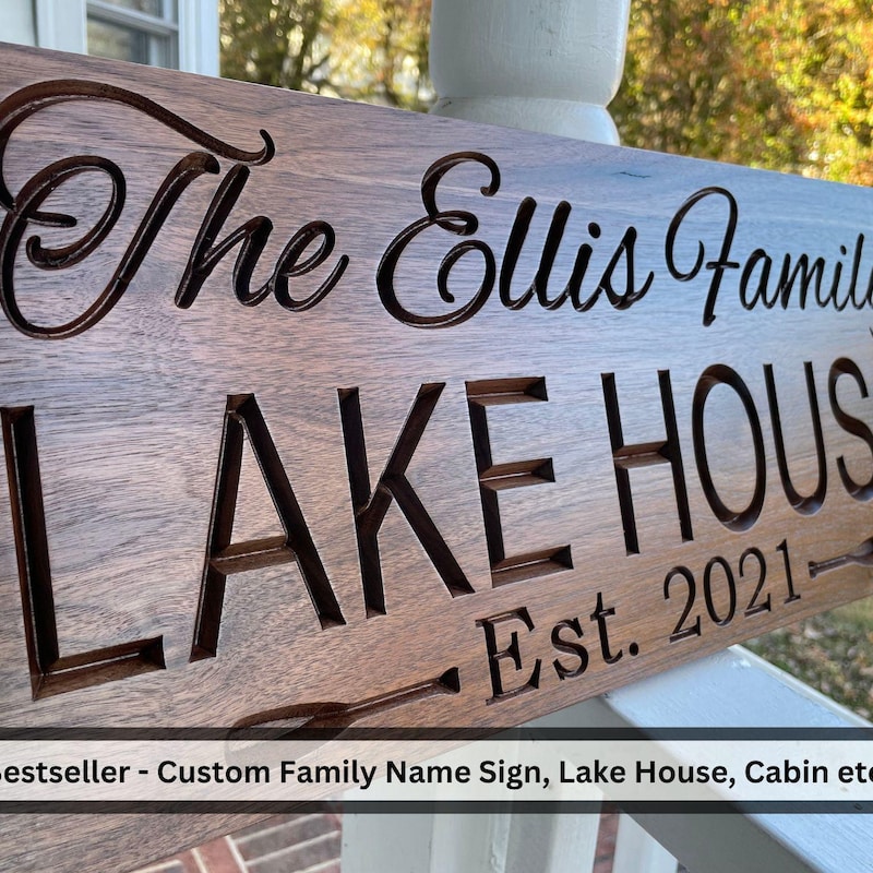 Personalized 3D Wooden Lake House Sign: Cabin Hunting Decor