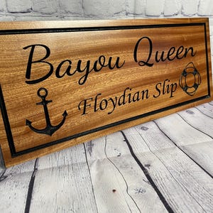 Carved Wood Bayou Queen Sign: Louisiana Swamp Decor