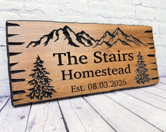 Custom Carved Wood Sign, Lake House Sign Gift, Rustic Cabin Welcome Sign, Housewarming Gift, Personalized Cabin Sign, Carved Wooden Sign