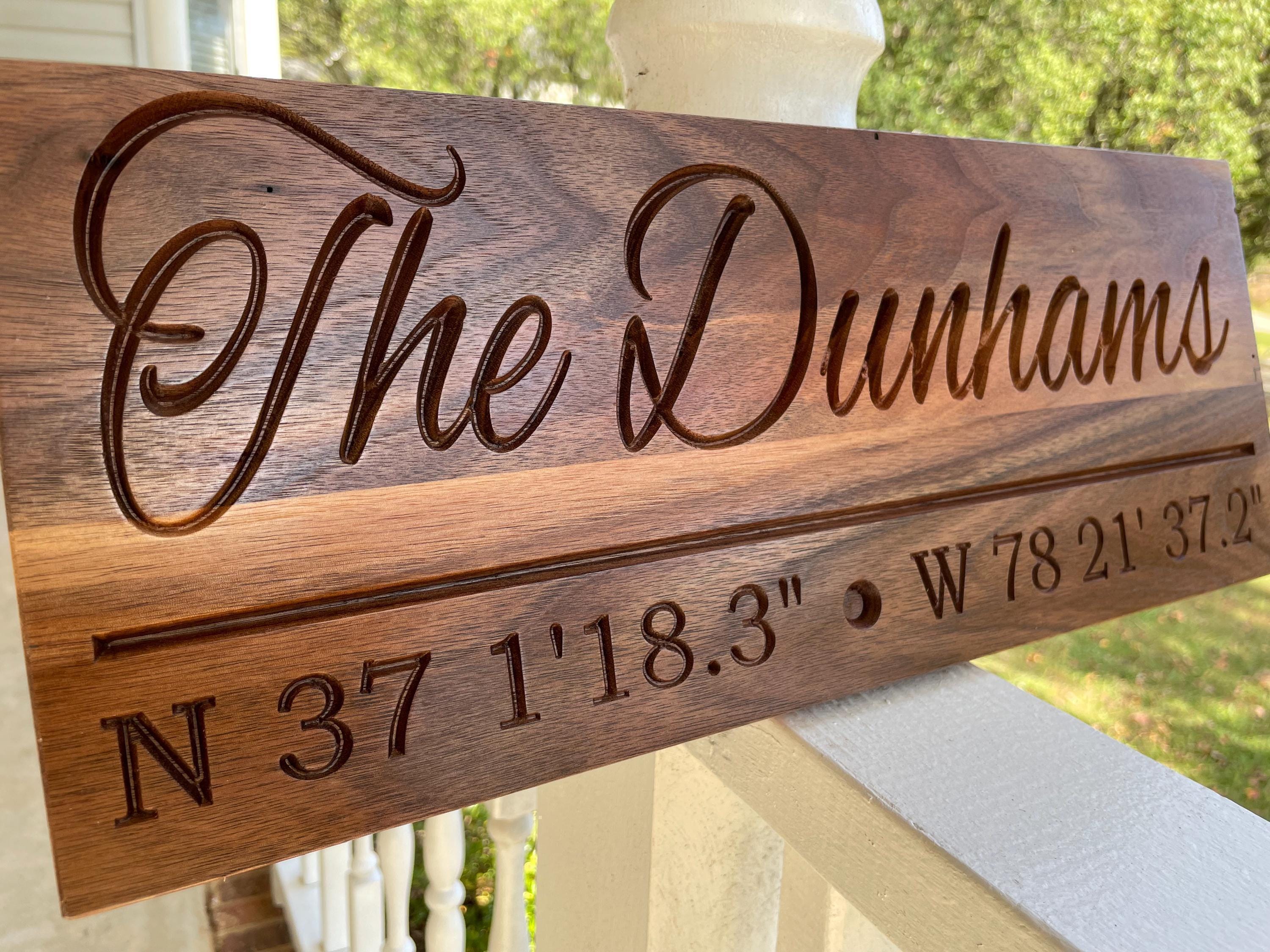 Personalized Latitude Wooden Sign: Hand Crafted Rustic Decor
